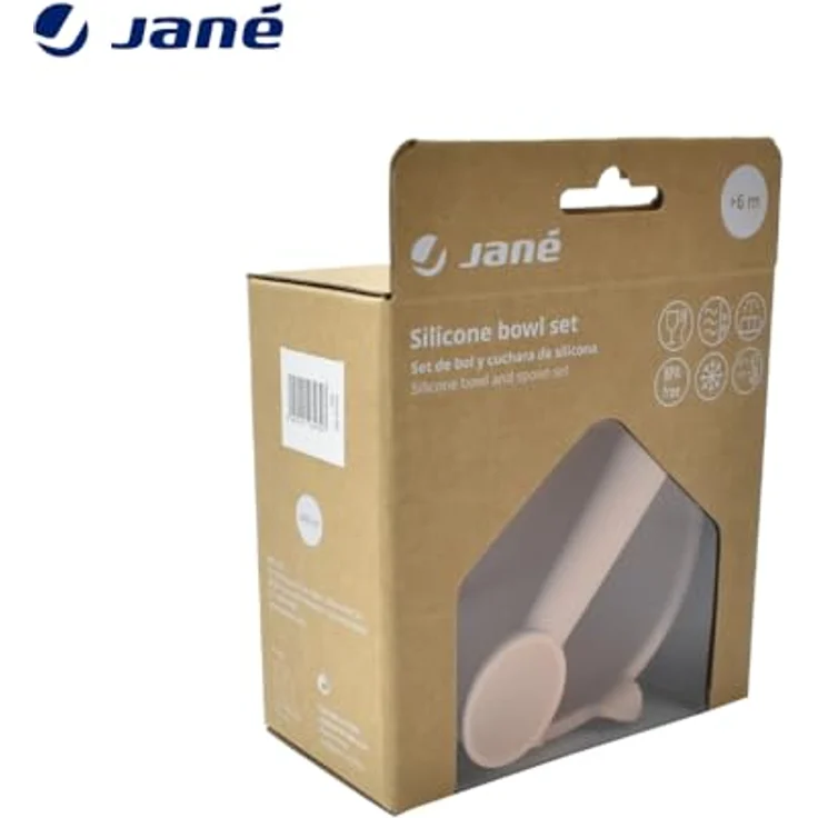 Jané Silikon Baby Schüssel mit Saugnapf und Löffel, BPA-frei, Mikrowellengeeignet, Baby Geschirr Set, Farbe Rosa – Bild 7