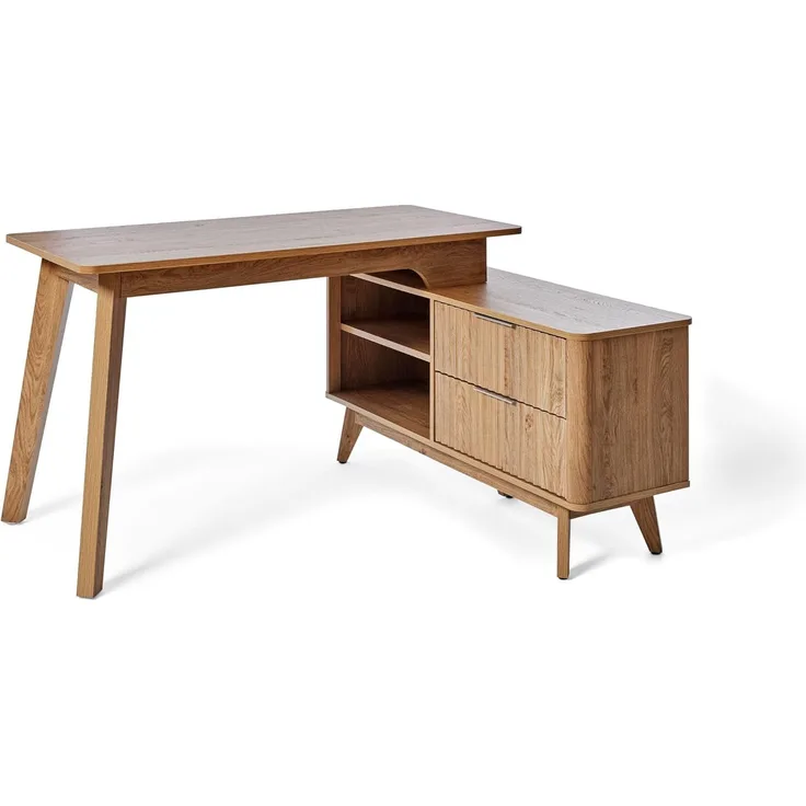 Jahnke Eckschreibtisch WAVE C 150 E (1-St), Eckschreibtisch, Fronten in Wellendesign, wechselseitig montierbar
