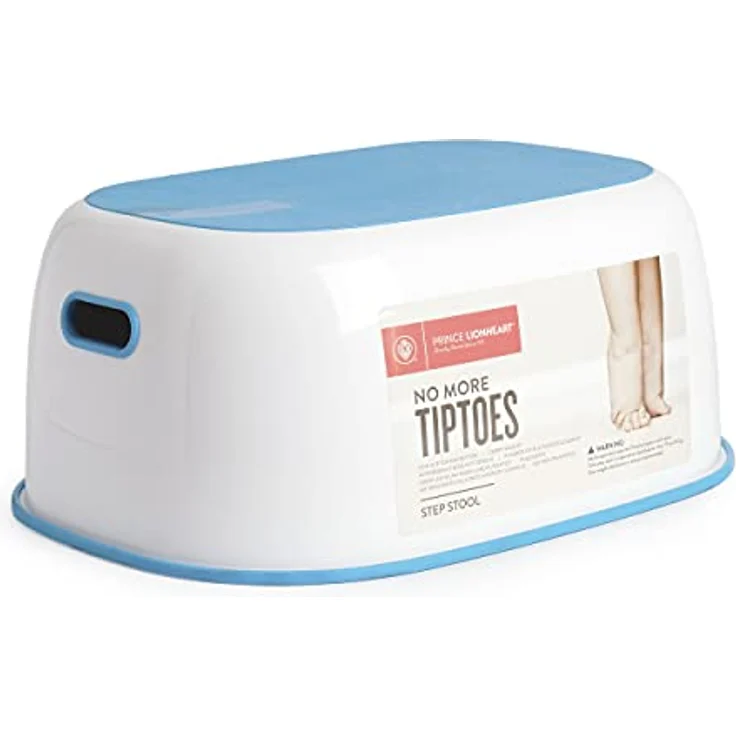 Prince Lionheart Step Stool | Tritthocker | Anti-Rutsch-Ober- und Unterseite | Leicht zu reinigen | Handgriffe | Vielseitig | Aufbewahrung | Badezimmer Booster | Handwaschbecken - Blau – Bild 2