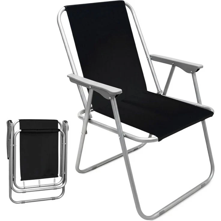 Spetebo Klappstuhl Camping Stuhl mit Armlehnen belastbar bis 100 kg (75 x 52 x 44 cm, 1 St), Leichtes Gewicht von nur 1,8 kg – Bild 1
