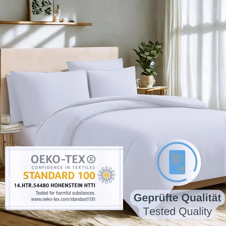 Komfortec Bettwäsche Premium, 135 x 200 bis 220 x 240 cm, 6 verschiedene Größen zur Auswahl, gebürstet 100% Mikrofaser, 2 teilig, Superweiches Bettwäsche-Set, Knitterfrei, Atmungsaktiv – Bild 2
