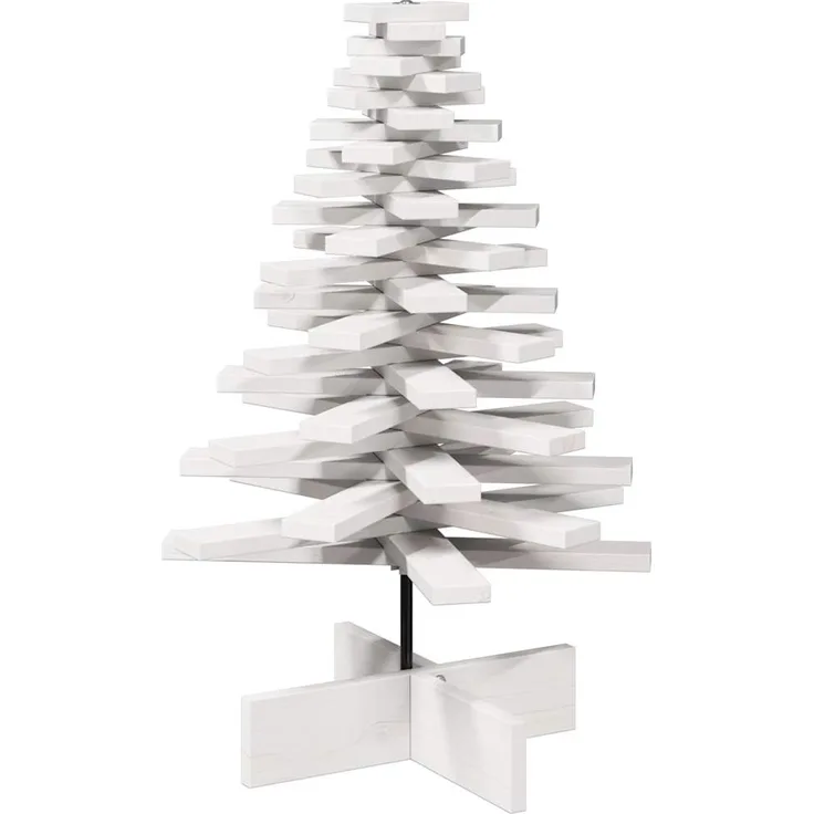 vidaXL Weihnachtsbaum zum Schmücken Weiß 80 cm Massivholz Kiefer 858202