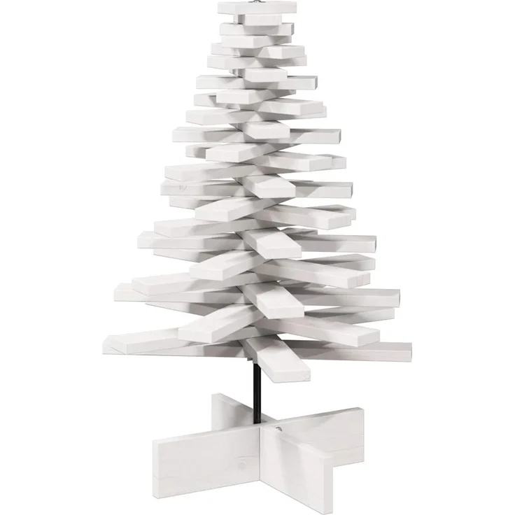 vidaXL Weihnachtsbaum zum Schmücken Weiß 80 cm Massivholz Kiefer 858202 – Bild 1