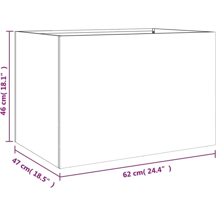 vidaXL Pflanzkübel Weiß 62x47x46 cm Stahl 841602 – Bild 9