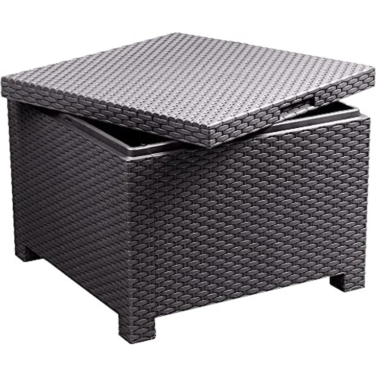 ONDIS24 Beistelltisch Gartentisch Artemide, Loungetisch mit Aufbewahrungsbox, mit Staufach, 59 x 59 x45 (H) cm, witterungs- und uvbeständig – Bild 3