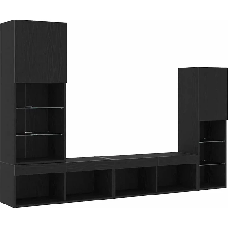 vidaXL TV-Schränk 4 pcs Schwarz Eichen-Optik Holzwerkstoff 3334391 – Bild 10