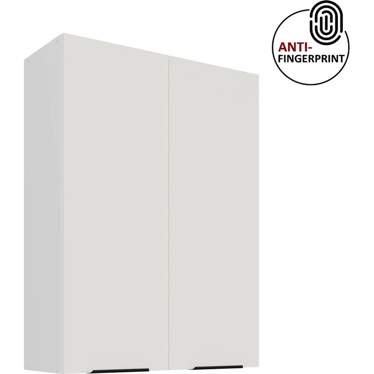 Küchen Hängeschrank 80 cm - Höhe 90 cm ARIA Weiss ultra matt + Weiss matt, hochwertige Fronten mit Anti Fingerprint Beschichtung Küchenzeile Küchenblock – Bild 1