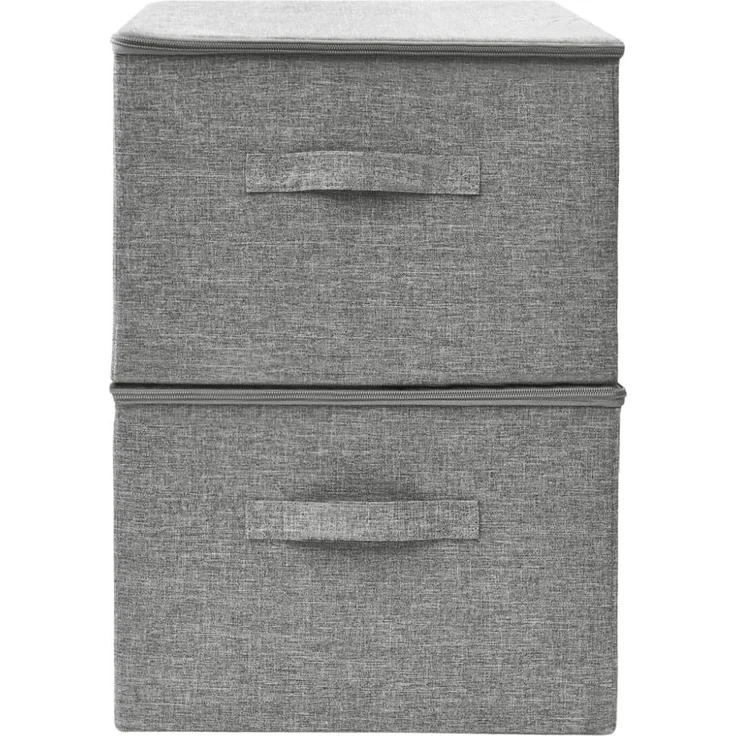 vidaXL Aufbewahrungsboxen 2 Stk. Stoff 43x34x23 cm Grau 332910 – Bild 8