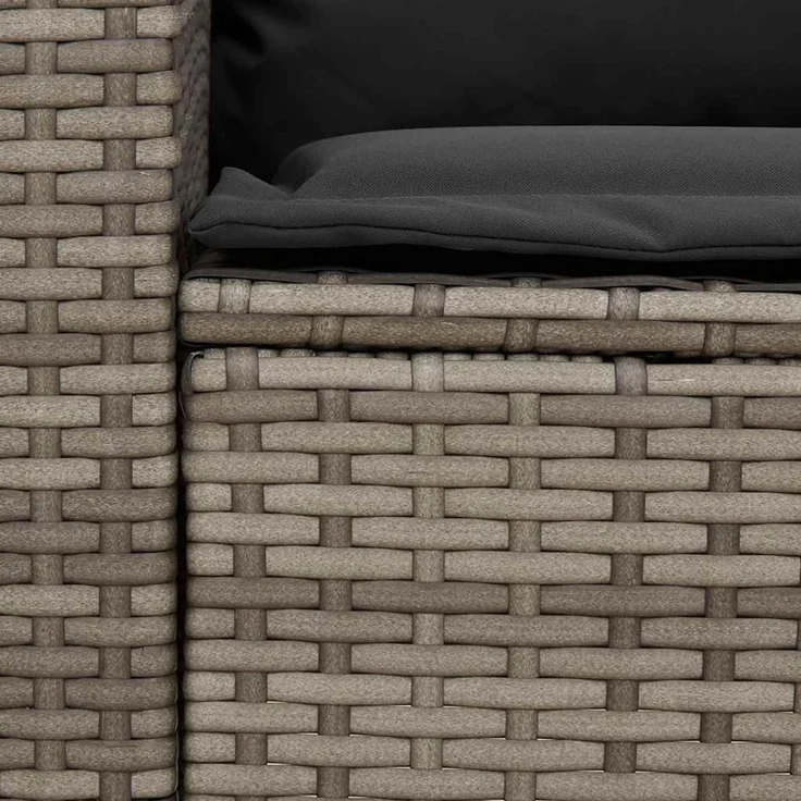 vidaXL Gartensofa 5-Sitzer mit Kissen Grau Poly Rattan 4104114 – Bild 6