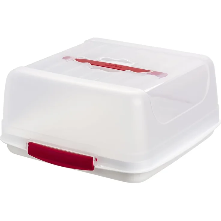 Engelland Kuchentransportbox Kuchenbox mit transparentem Deckel, Kunststoff, (Vorteils-Set, 1-tlg, sicheres Transportieren), mit Tragegriff und Klickverschluss, BPA-frei, rechteckig, Kunststoff