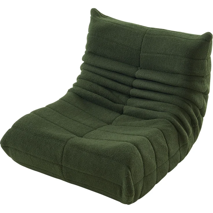 Lounge-Sofa aus Teddy-Velours mit hochdichter Polsterung, ergonomisch, 110x85x79 cm, Grün – Bild 8