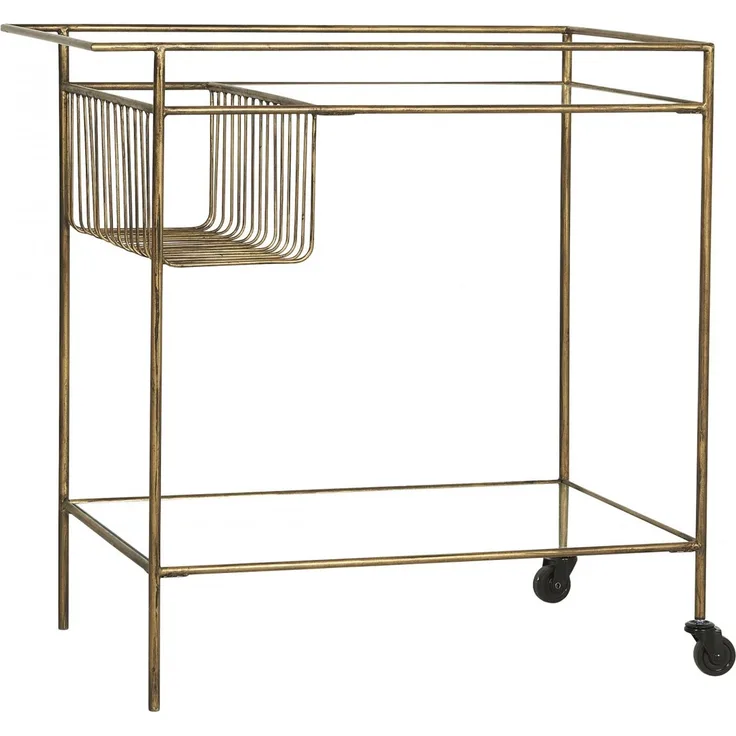 Servierwagen Beistelltisch Barwagen Regal Ablage Metall Räder Laursen 31086-17