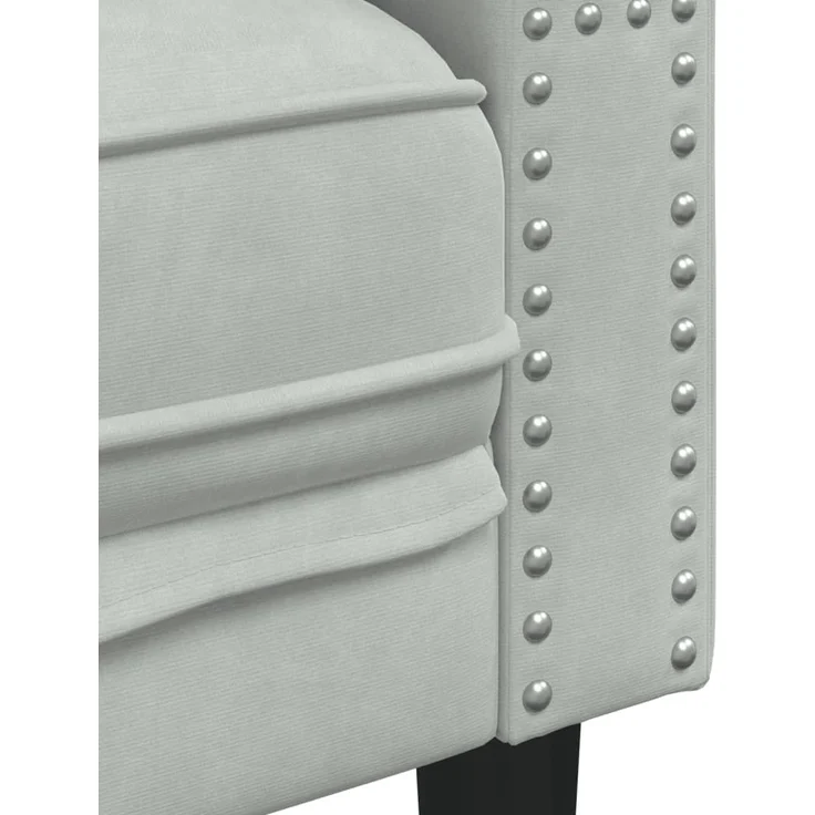 vidaXL Chesterfield-Sessel Hellgrau Samt 372673 – Bild 6