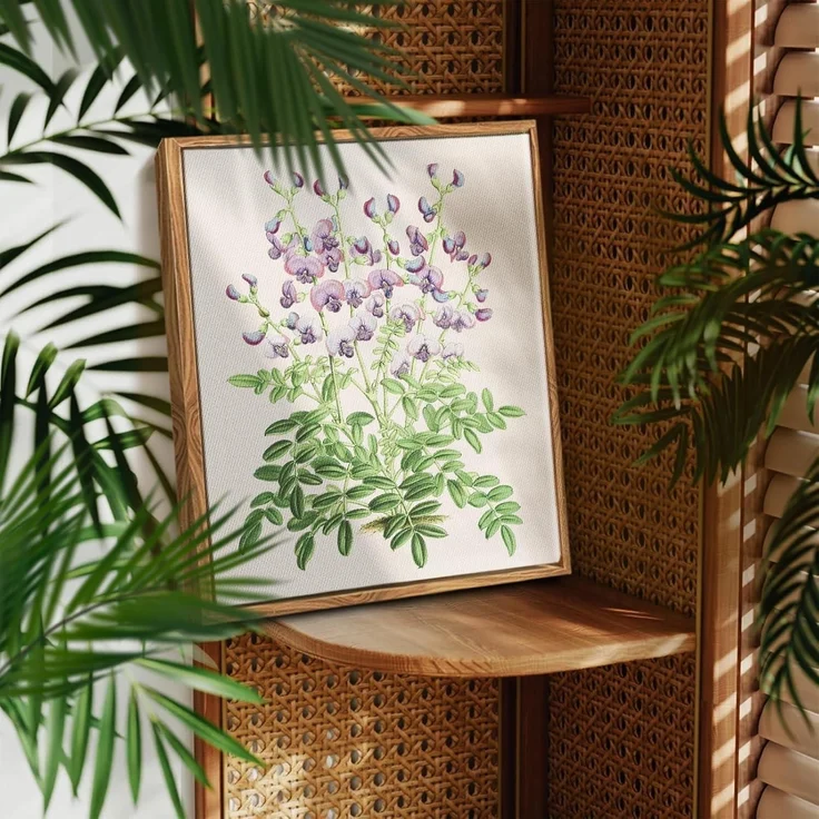 Vintage Botanische Leinwandbilder mit Holzrahmen 20x25cm Wohnzimmer Büro Deko – Bild 2