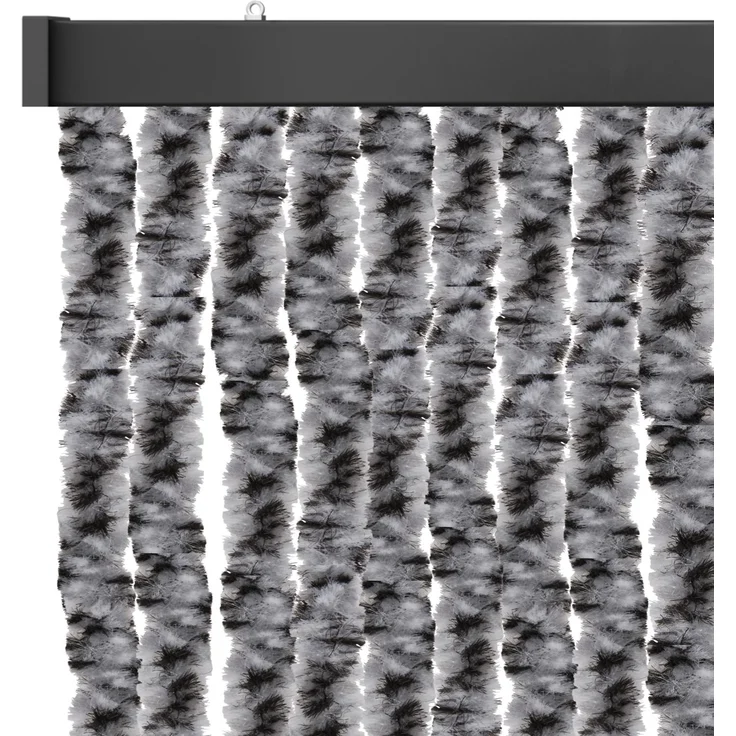 Flauschvorhang 80x220 cm in Meliert schwarz - grau - weiß, perfekter Insekten- und Sichtschutz für Ihre Balkon- und Terrassentür, viele Farben – Bild 1
