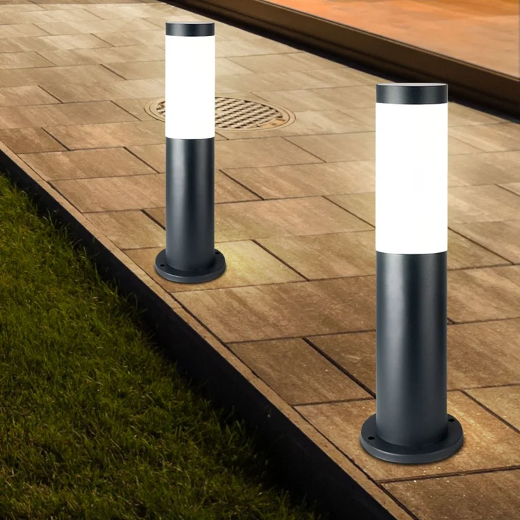 2er Set LED Sockelleuchte, Edelstahl anthrazit, Höhe 45 cm – Bild 4