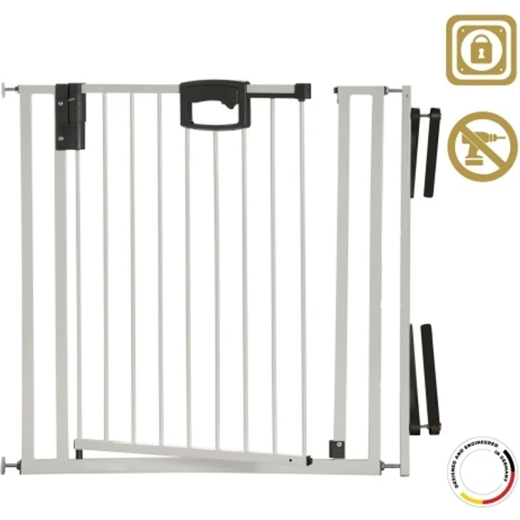 Geuther Türschutzgitter 'Easylock Plus' zum Klemmen für Öffnungen, Metall, Weiß, 84,5 - 92,5 cm – Bild 4