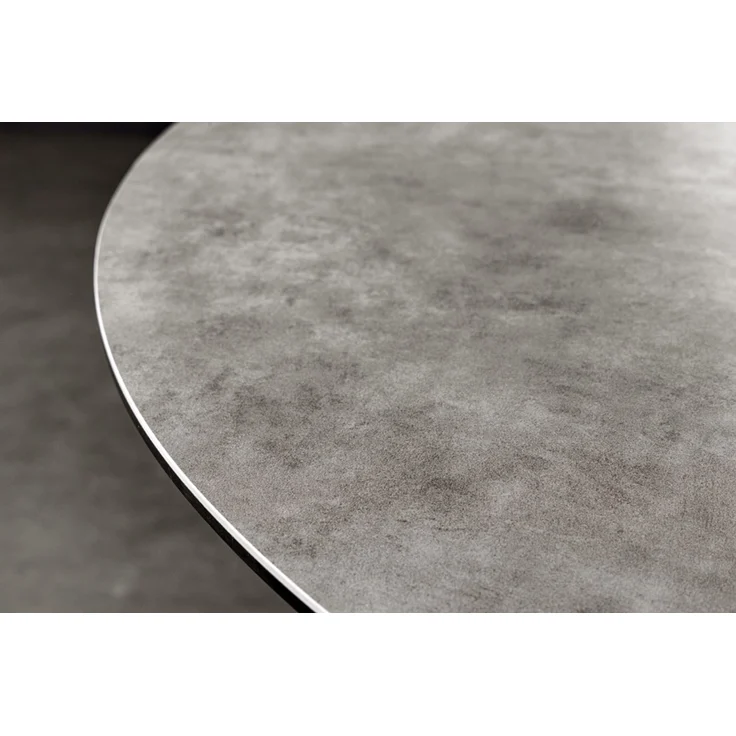 Design Esstisch AMICA 120cm anthrazit Beton-Optik Keramik schwarzes Metall-Gestell – Bild 5