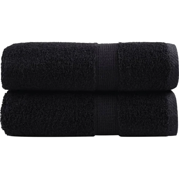 vidaXL Premium Waschhandtücher SOLUND 2 Stück Schwarz 30x30 cm 600 g/m² 137419 – Bild 1