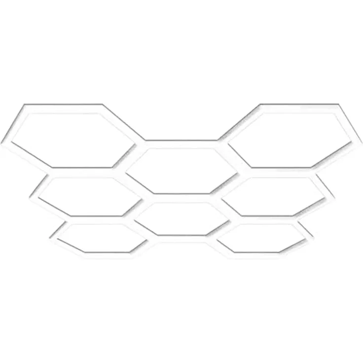 BarberPub Hexagon LED Garage Light, 30240LM 6500K Hexagon LED Beleuchtung für Werkstatt, Friseursalon, PVC Abdeckung 8 Grid, (LP008/nicht dimmbar)