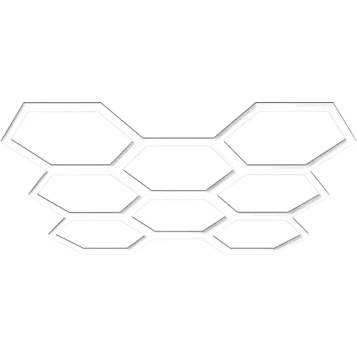 BarberPub Hexagon LED Garage Light, 30240LM 6500K Hexagon LED Beleuchtung für Werkstatt, Friseursalon, PVC Abdeckung 8 Grid, (LP008/nicht dimmbar) – Bild 1