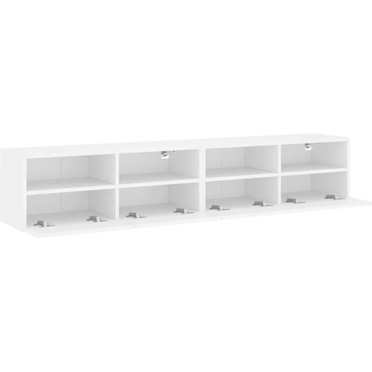 2 pcs TV-Wandschrank, TV Hängeboard Hängeschrank Weiß 80x30x30 cm Holzwerkstoff – Bild 7