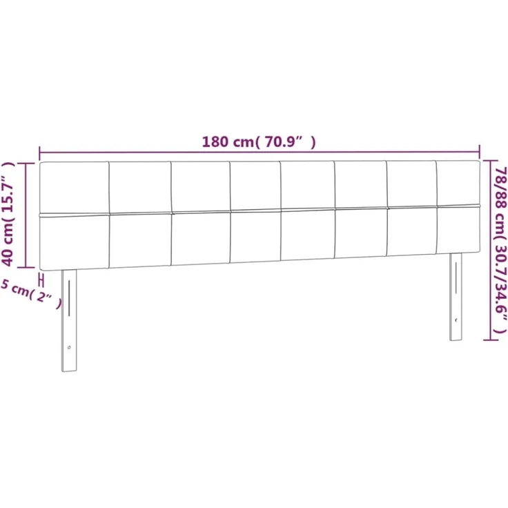 vidaXL Kopfteile 2 Stk. Dunkelgrau 90x5x78/88 cm Stoff 346075 – Bild 4
