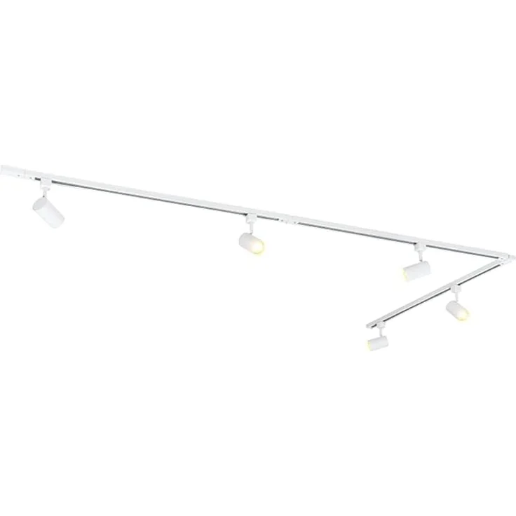 Qazqa Schienensystem-Sets Iconic jeana, ohne Leuchtmittel, GU10, Weiß, Modern, Aluminium, Deckenstrahler 5-flammig – Bild 1