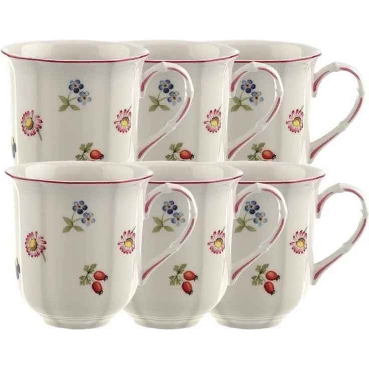 Multipack Villeroy & Boch Petite Fleur Becher mit Henkel - 6 Stück