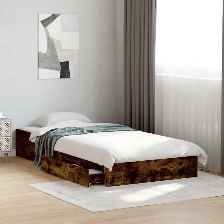 vidaXL Bettgestell mit Stauraum Geräucherte Eiche 80 x 200 cm 3429591