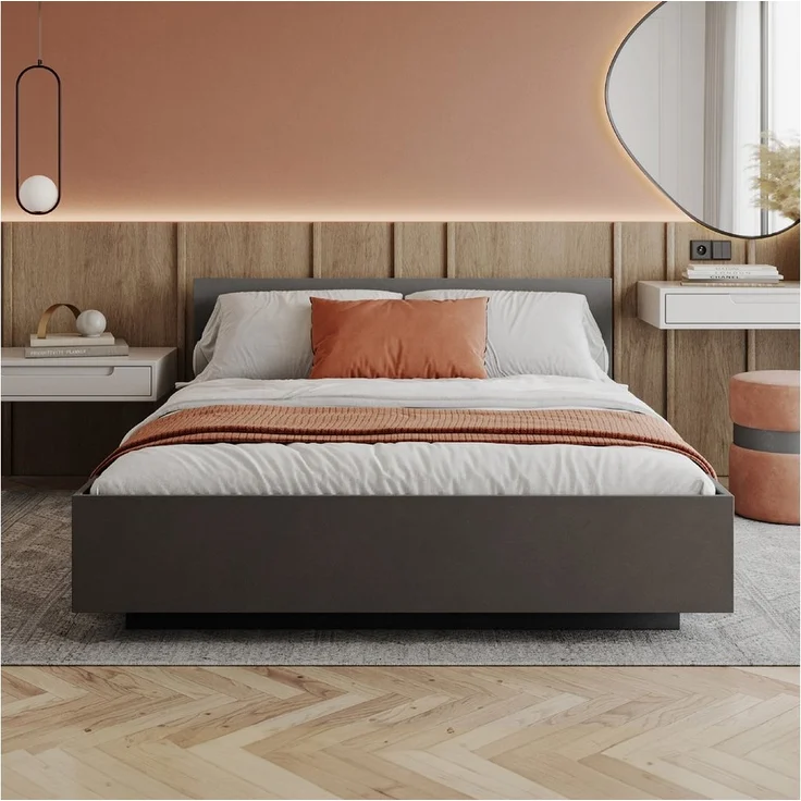FDM Stauraumbett Bett Stauraumbett PERU Bettgestell 90x200, 140x200 & weitere Größen (verfügbar 90x200 120x200 140x200 160x200 180x200cm, Bettrahmen, Bett, mit großen Kopfteil, mit Bettkasten zum aufklappen), mit/ohne Matratze – Bild 5