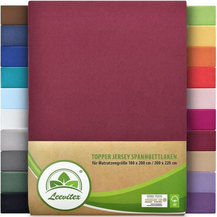 leevitex® Spannbettlaken für Topper aus 100% Mako-Jersey – 170g/m², 18cm Steg, 180x200-200x220, Gummizug: rundum, Optimale Abdeckung – ideal für Topperauflagen, Öko-Tex Standard 100 – Bild 5