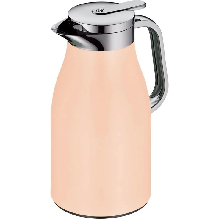 alfi SKYLINE 1,0l, pastel apricot, Edelstahl-Isolierkanne mit hygienischem Hartglaseinsatz, Drehverschluss mit bequemer Drucktaste, ergonomischer Griff, ideal als Kaffeekanne, Teekanne, BPA-frei – Bild 3