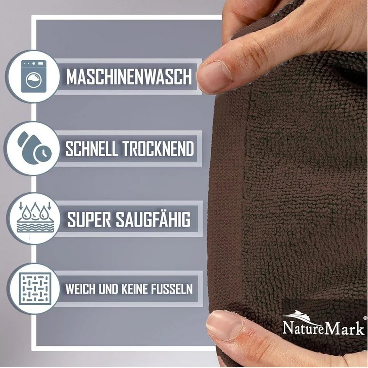 NatureMark Badematte Badematte 800gsm, strapazierfähig, Baumwolle, rechteckig, Badematte 2-tlg, Duschmatte Duschvorleger, Premium Qualität, 50x80cm, Schoko braun – Bild 2