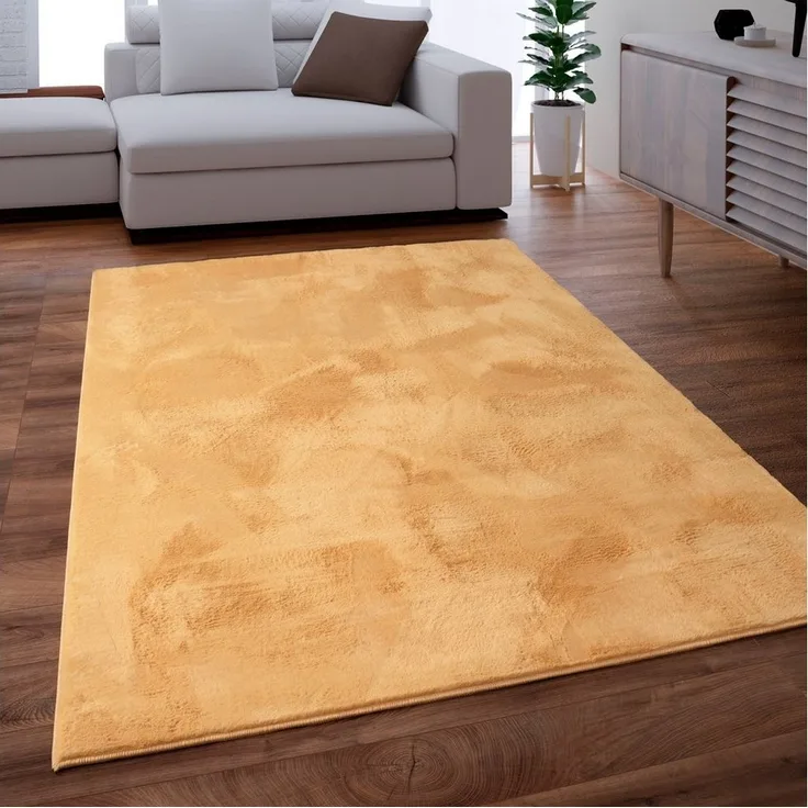 Paco Home Fellteppich Kunstfell Soft 380, rechteckig, Höhe: 14 mm, Langflor, Kuschelteppich - besonders weich, Uni-Farben