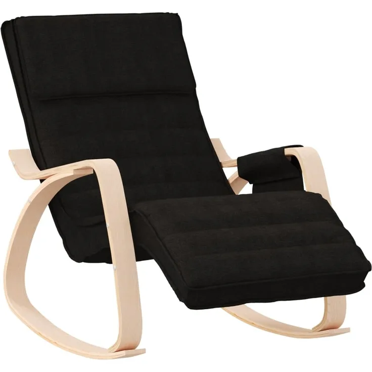 vidaXL Schaukelstuhl Schwarz Stoff 351077