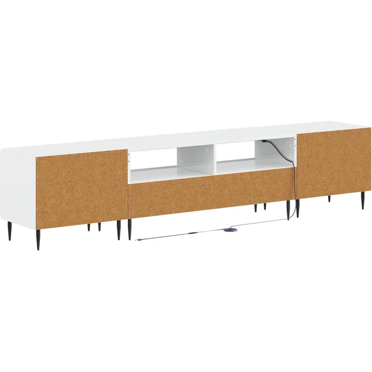 vidaXL 3-teiliges LED TV Regal ZWOLLE Hochglanz Weiß Holzwerkstoff 3416519 – Bild 6
