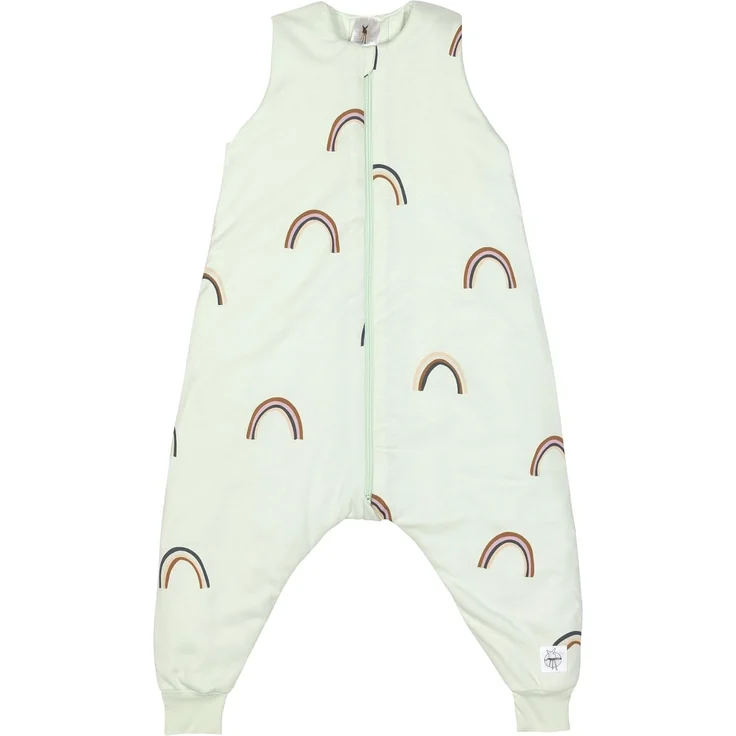 LÄSSIG Kinder Schlafoverall ärmellos 2,5 TOG atmungsaktiv aus Bio Baumwolle/Sleeping Jumper Rainbow Mint, Größe 98/104 – Bild 1
