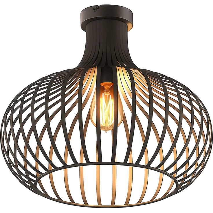 LED Deckenleuchte, Metall rost, Gitter Design, H 35 cm – Bild 1