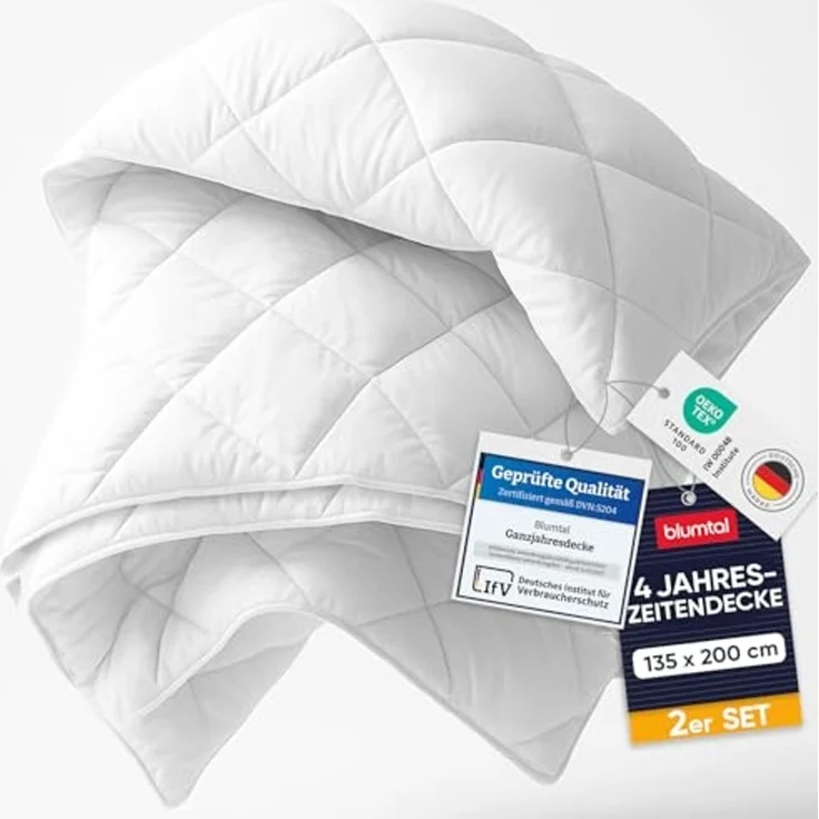 Blumtal Kunstfaserbettdecke zertifizierte Steppbettdecke - Winterdecke, Wärmeklassen: Sommer, 4 Jahreszeiten, Ganzjahresdecke, Winter – Bild 1
