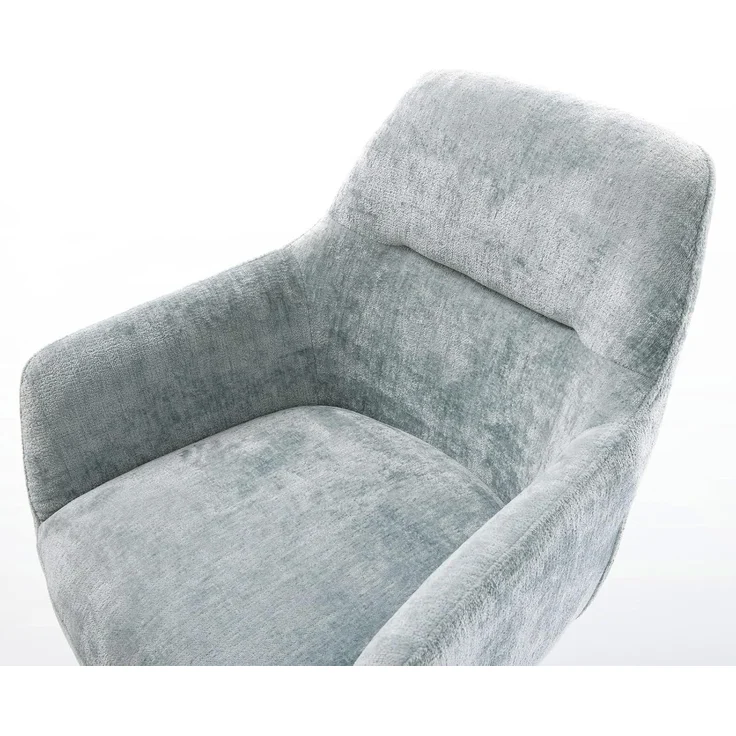 Esszimmerstuhl Pejo-Flex Chenille Pastellblau 4-Fuß konisch Edelstahl Taschenfederkern – Bild 6