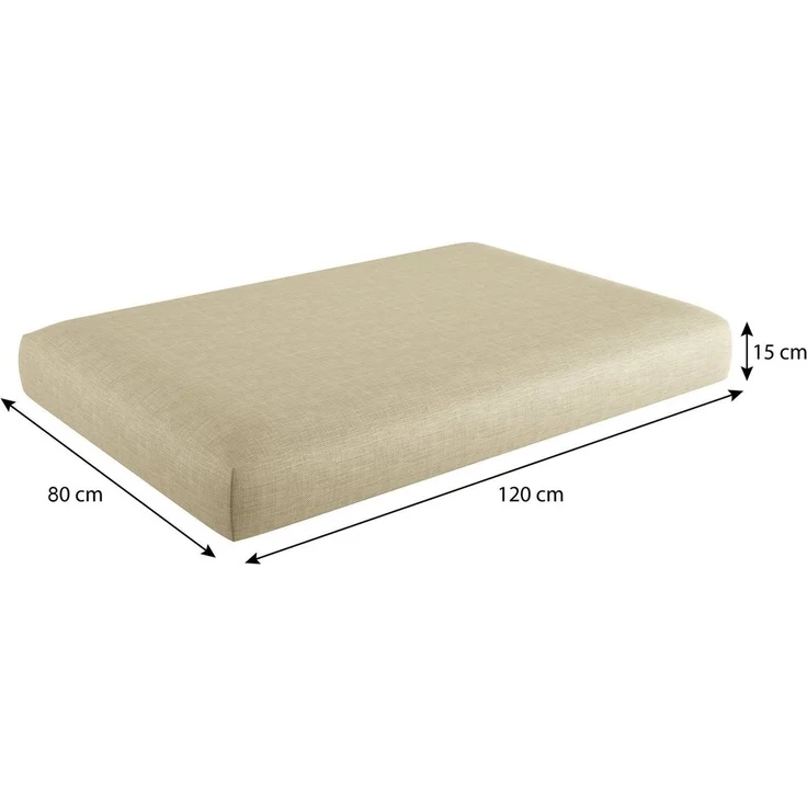 sunnypillow Palettenkissen mit abnehmbarem Bezug Kaltschaum Palettenauflage Palettenpolster Palettensofa Sitzkissen Rückenlehne Indoor Outdoor 2er Set 120x80 Cremefarben – Bild 3