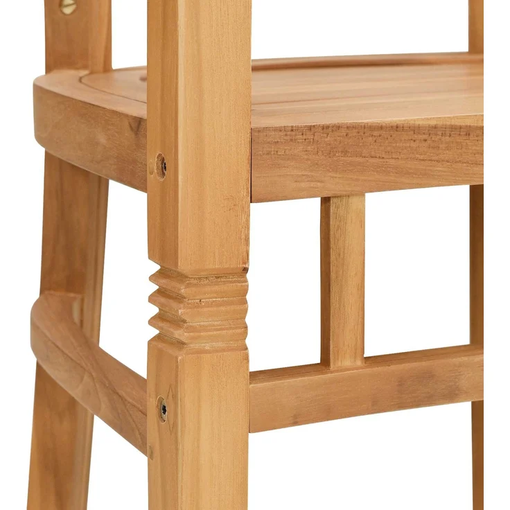 vidaXL Stuhl 2 pcs Braun 63 x 58 x 89 cm Massivholz Teak 42008383 – Bild 7
