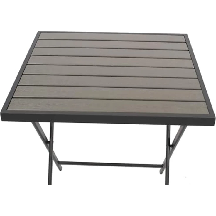 DEGAMO Gartentisch ASCIANO, 60x60 cm, Metall anthrazit, Tischplatte Kunstholz grau – Bild 5