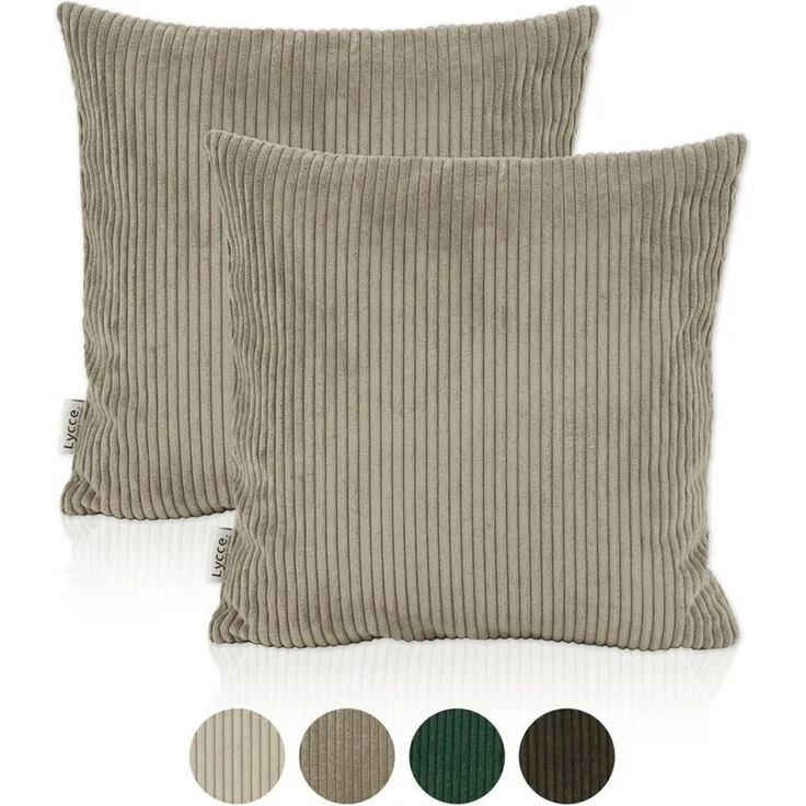 Lycce Dekokissen Kissenbezug 2er Set CORD Stoff (50 x 50 cm) - made in EU