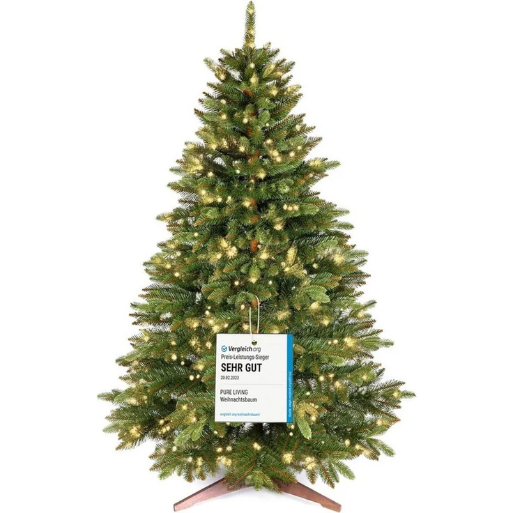 PURE LIVING INTERIOR DESIGN Künstlicher Weihnachtsbaum 180 cm Nordmanntanne, mit Beleuchtung, 440 LEDs – Bild 1