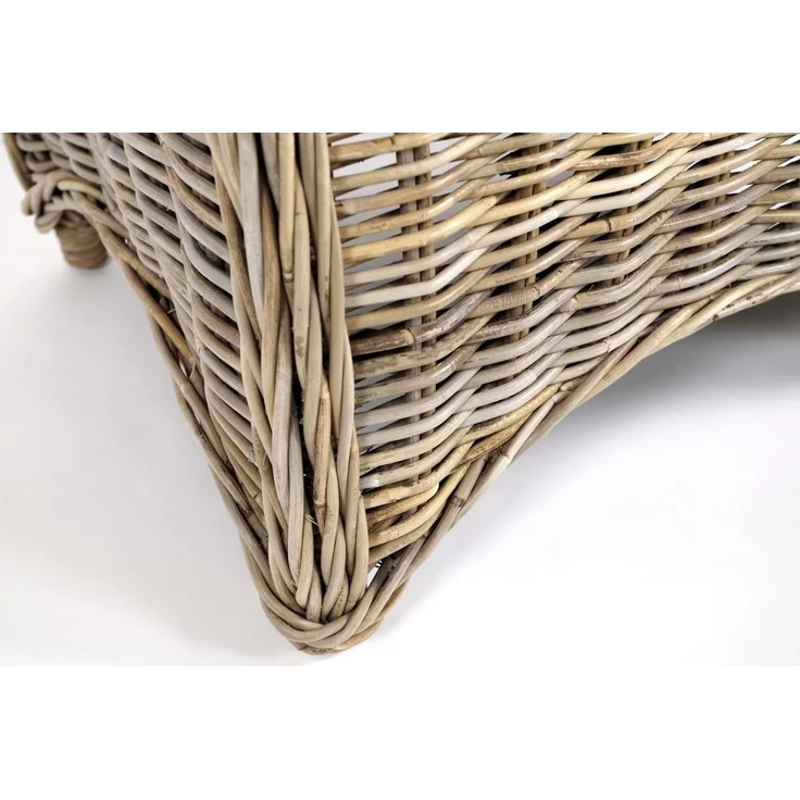 Kobolo Sitzwürfel CARDIFF Hocker Rattan grau mit Kissen H 38 cm (kubu-grey, Höhe 38cm) – Bild 2