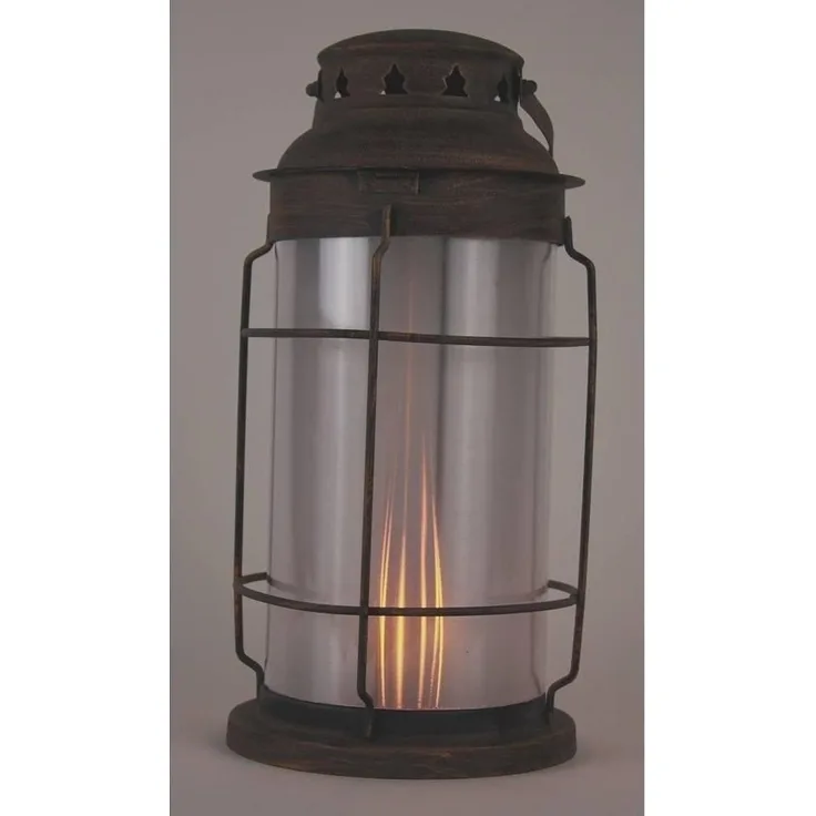 FHS LED Dekolicht 34191 Metall-Laterne Kupfer mit Flammeneffekt