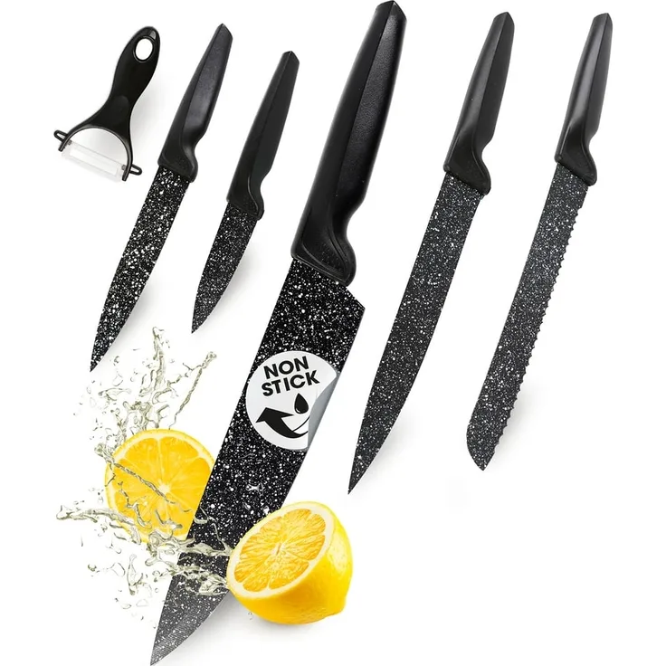 GOURMETmaxx Messer-Set 6-tlg, Küchenmesser-Set (6-tlg), für müheloses Schneiden von Gemüse, Fleisch, Fisch, Brot