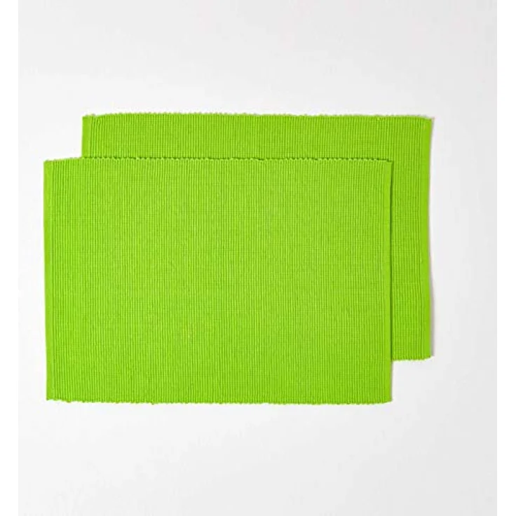 Homescapes Platzset Tischset limette im 2er-Set – 30 x 45 cm, 100% Baumwolle – Bild 2